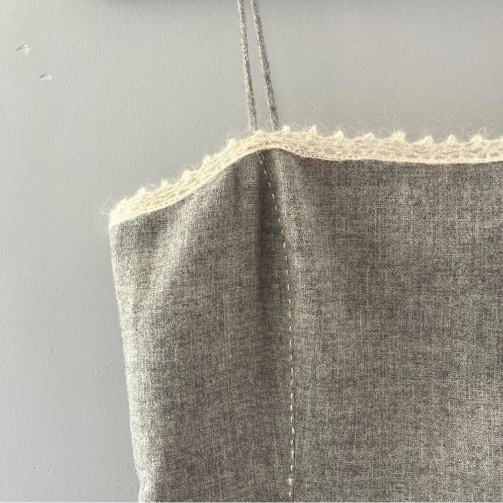Tahari Gray Sleeveless Shift Dress Wool Mohair Size 8 - Picture 3 of 7